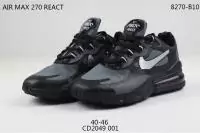 nike hommes air max 270 react trainers cd2049 001 black gray 40-46